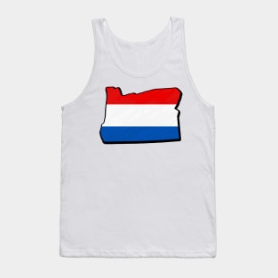 Red, White, and Blue Oregon Outline Tank Top